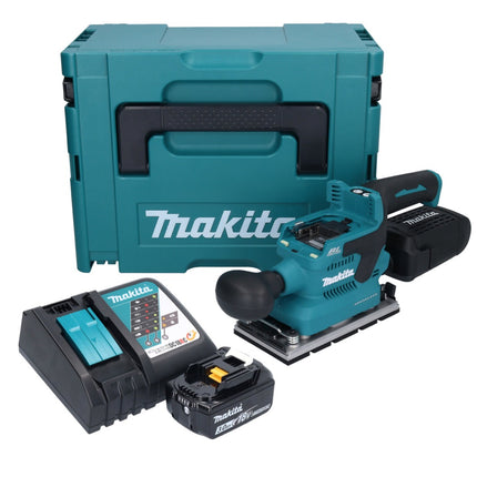 Makita DBO 381 RF1JU Akumulatorowa szlifierka oscylacyjna 18 V 93 x 185 mm bezszczotkowa + 1x akumulator 3,0 Ah + ładowarka + Makpac
