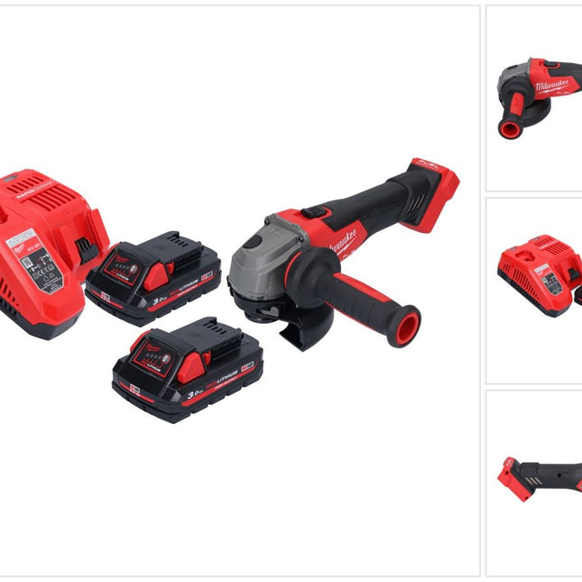 Milwaukee M18 FSAG125X-302 Amoladora angular sin cable 18 V 125 mm sin escobillas + 2x batería recargable 3,0 Ah + cargador