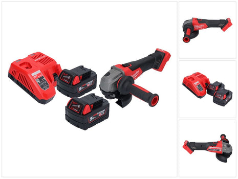 Milwaukee M18 FSAG125X-502 meuleuse d'angle sans fil 18 V 125 mm Brushless + 2x batterie 5,0 Ah + chargeur