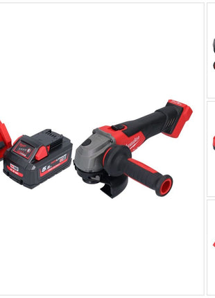 Milwaukee M18 FSAG125X-551 Akumulatorowa szlifierka kątowa 18 V 125 mm bezszczotkowa + 1x akumulator 5,5 Ah + ładowarka