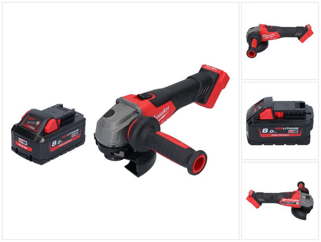 Milwaukee M18 FSAG125X-801 Cordless angle grinder 18 V 125 mm brushless + 1x battery 8.0 Ah - without charger