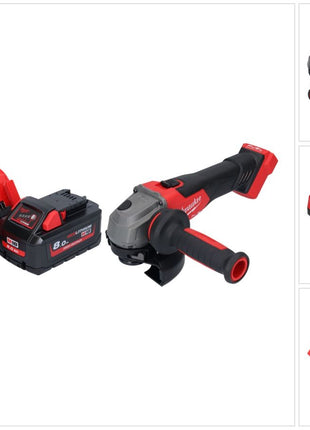 Milwaukee M18 FSAG125X-801 Akku Winkelschleifer 18 V 125 mm Brushless + 1x Akku 8,0 Ah + Ladegerät