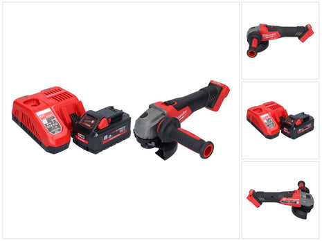 Milwaukee M18 FSAG125X-801 akumulatorowa szlifierka kątowa 18 V 125 mm bezszczotkowa + 1x akumulator 8,0 Ah + ładowarka