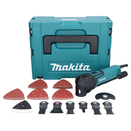 Makita TM 3010 CX3J outil multifonctionnel 320 W OIS / Starlock + 59 pcs. kit d'accessoires + Makpac