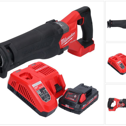 Milwaukee M18 FSZ-301 cordless Recipro reciprocating saw 18 V brushless + 1x battery 3.0 Ah + charger