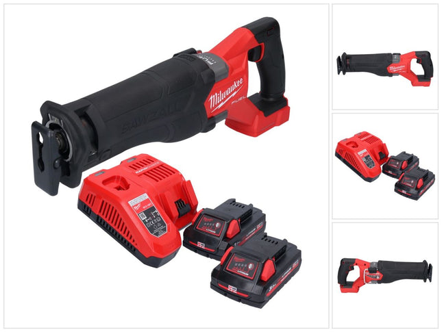 Milwaukee M18 FSZ-302 Seghetto alternativo a batteria 18 V Brushless + 2 batterie 3,0 Ah + caricabatterie