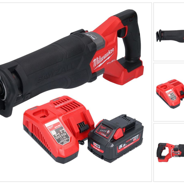 Milwaukee M18 FSZ-551 cordless Recipro reciprocating saw 18 V brushless + 1x battery 5.5 Ah + charger