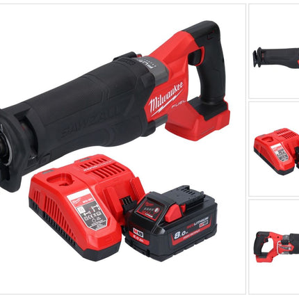 Milwaukee M18 FSZ-801 cordless Recipro reciprocating saw 18 V brushless + 1x battery 8.0 Ah + charger