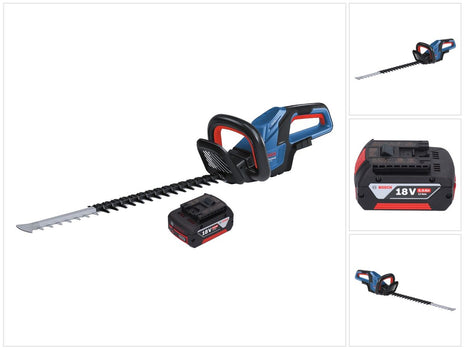 Bosch GHE 18V-60 Cortasetos a batería profesional 18 V 60 cm sin escobillas + 1x batería 5,0 Ah - sin cargador