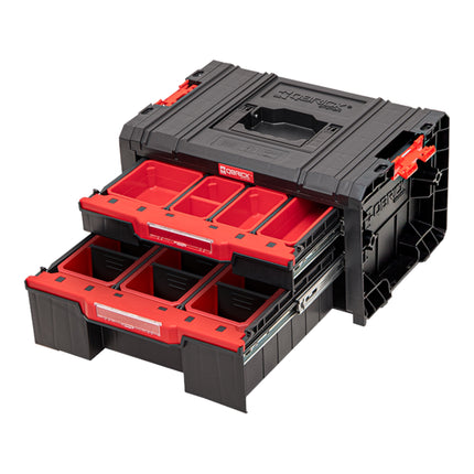 Qbrick System PRO Drawer 2 Toolbox 2.0 Expert empilable 450 x 310 x 244 mm 4,5 l 9,5 l IP54 avec deux tiroirs 10 inlays et 6 séparateurs