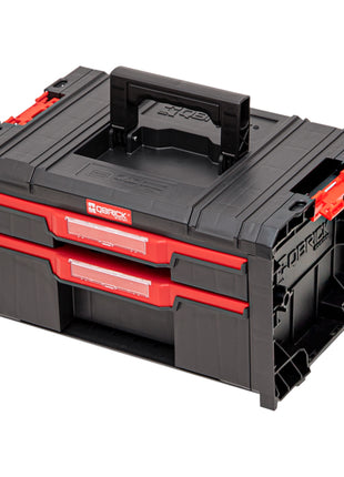 Qbrick System PRO Drawer 2 Toolbox 2.0 Expert stapelbar 450 x 310 x 244 mm 4,5 l 9,5 l IP54 mit zwei Schubläden 10 Inlays und 6 Trennwänden