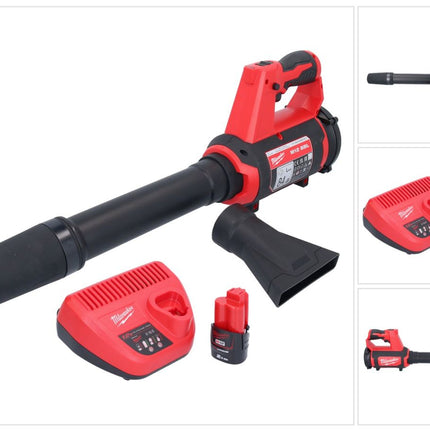 Soplador a batería Milwaukee M12 BBL-201 12 V + 1x batería 2.0 Ah + cargador