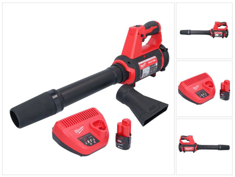 Milwaukee M12 BBL-201 akumulatorowa dmuchawa 12 V + 1x akumulator 2,0 Ah + ładowarka