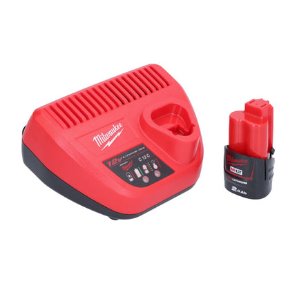 Soplador a batería Milwaukee M12 BBL-201 12 V + 1x batería 2.0 Ah + cargador