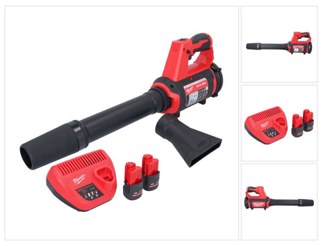 Milwaukee M12 BBL-252 Akku Gebläse 12 V + 2x Akku 2,5 Ah + Ladegerät