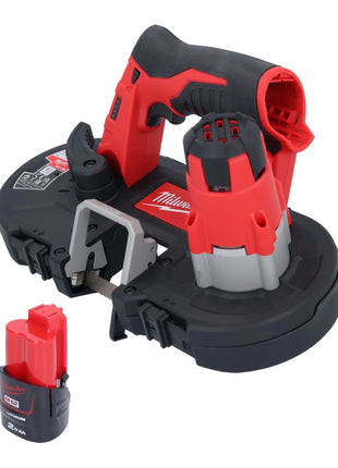 Sega a nastro a batteria Milwaukee M12 BS-201 12 V 41 x 41 mm + 1x batteria 2,0 Ah - senza caricabatterie