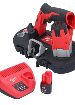 Scie à ruban à batterie Milwaukee M12 BS-201 12 V 41 x 41 mm + 1x batterie 2,0 Ah + chargeur