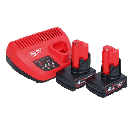 Scie à ruban à batterie Milwaukee M12 BS-402 12 V 41 x 41 mm + 2x batteries 4,0 Ah + chargeur