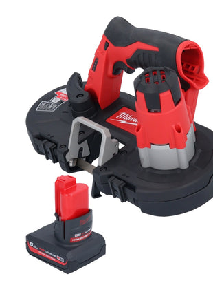 Sierra de cinta a batería Milwaukee M12 BS-501 12 V 41 x 41 mm + 1x batería 5,0 Ah - sin cargador