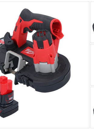 Sierra de cinta a batería Milwaukee M12 BS-601 12 V 41 x 41 mm + 1x batería 6,0 Ah - sin cargador