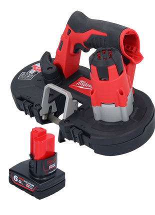 Milwaukee M12 BS-601 Akku Bandsäge 12 V 41 x 41 mm + 1x Akku 6,0 Ah - ohne Ladegerät