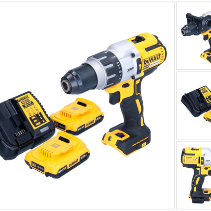 DeWalt DCD 996 D2 cordless impact drill 18 V 95 Nm brushless + 2x rechargeable battery 2.0 Ah + charger