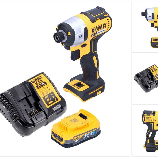 DeWalt DCF 887 E1 cordless impact wrench 18 V 205 Nm 1/4" brushless + 1x rechargeable battery 1.7 Ah + charger