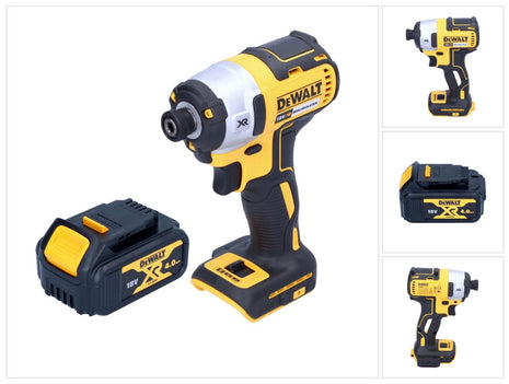 Avvitatore a impulsi a batteria DeWalt DCF 887 N 18 V 205 Nm 1/4" brushless + 1x batteria ricaricabile 4,0 Ah - senza caricabatterie