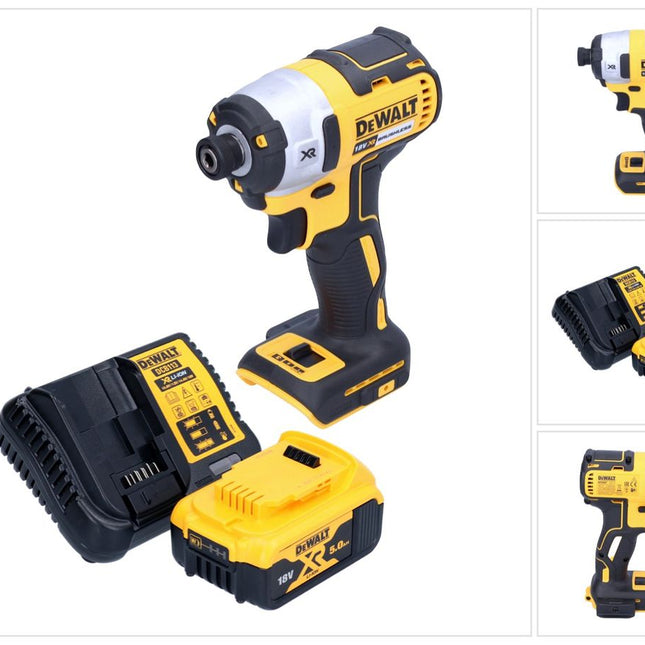 DeWalt DCF 887 P1 cordless impact wrench 18 V 205 Nm 1/4" brushless + 1x rechargeable battery 5.0 Ah + charger