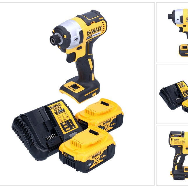 DeWalt DCF 887 P2 cordless impact wrench 18 V 205 Nm 1/4" brushless + 2x rechargeable battery 5.0 Ah + charger