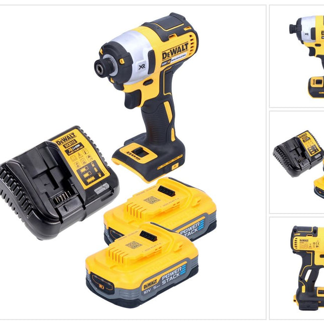 DeWalt DCF 887 H2 cordless impact wrench 18 V 205 Nm 1/4" brushless + 2x battery powerstack 5.0 Ah + charger