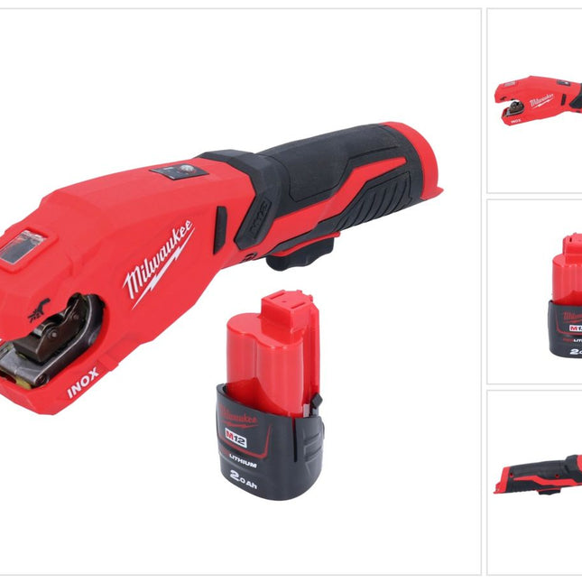 Milwaukee M12 PCSS-201 cordless stainless steel pipe cutter 12 V 12 - 28 mm + 1x rechargeable battery 2.0 Ah - without charger