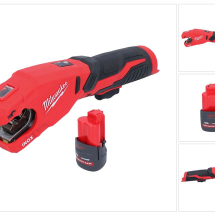 Milwaukee M12 PCSS-251 Coupe-tubes inox sans fil 12 V 12 - 28 mm + batterie 2,5 Ah - sans chargeur