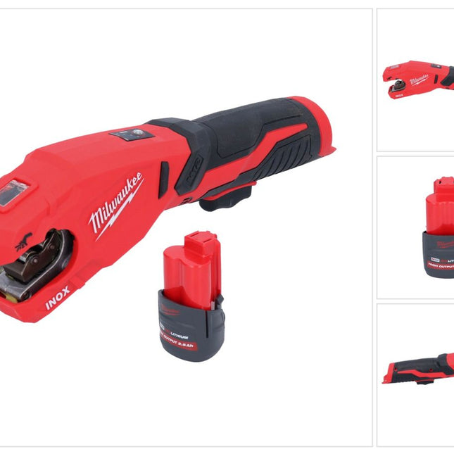 Milwaukee M12 PCSS-251 Coupe-tubes inox sans fil 12 V 12 - 28 mm + batterie 2,5 Ah - sans chargeur