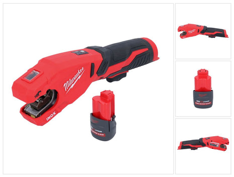 Milwaukee M12 PCSS-251 Coupe-tubes inox sans fil 12 V 12 - 28 mm + batterie 2,5 Ah - sans chargeur