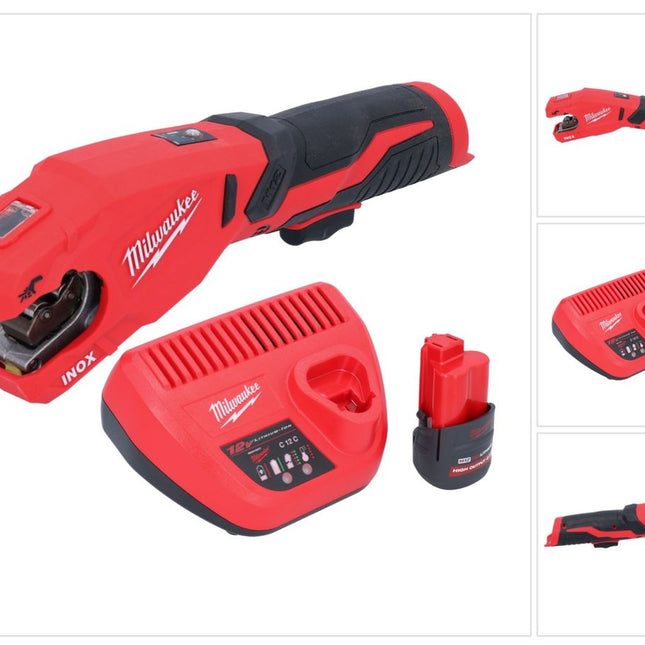 Milwaukee M12 PCSS-251 Cordless stainless steel pipe cutter 12 V 12 - 28 mm + 1x rechargeable battery 2.5 Ah + charger