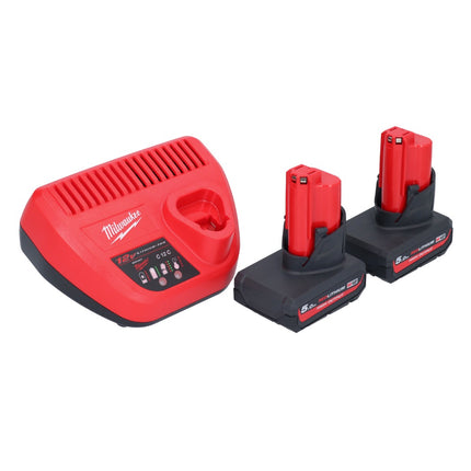 Milwaukee M12 PCSS-502 cortatubos inalámbrico de acero inoxidable 12 V 12 - 28 mm + 2x batería recargable 5.0 Ah + cargador