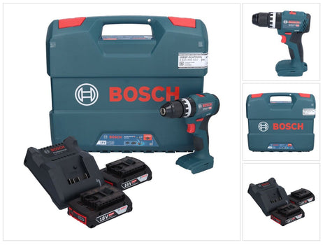 Bosch GSB 18V-45 Professional Akku Schlagbohrschrauber 18 V 45 Nm ( 06019K3302 ) Brushless + 2x Akku 2,0 Ah + Ladegerät + L-Case