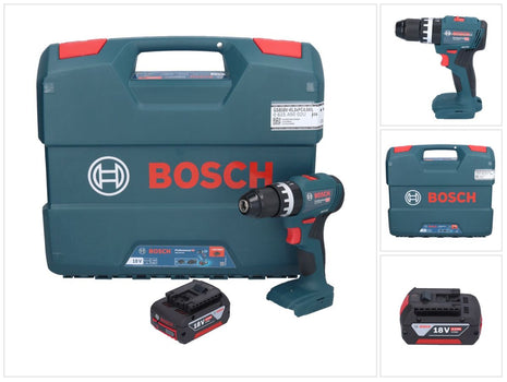 Bosch GSB 18V-45 Taladro percutor inalámbrico profesional 18 V 45 Nm sin escobillas + 1x batería 4,0 Ah + estuche L - sin cargador