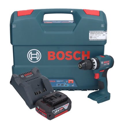 Bosch GSB 18V-45 Profesjonalna akumulatorowa wiertarko-wkrętarka udarowa 18 V 45 Nm bezszczotkowa + 1x akumulator 4,0 Ah + ładowarka + walizka L