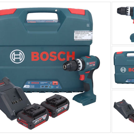 Bosch GSB 18V-45 Professional Perceuse-visseuse à percussion sans fil 18 V 45 Nm Brushless + 2x batterie 4,0 Ah + chargeur + L-Case