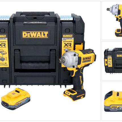 DeWalt DCF 892 NT cordless impact wrench 18 V 813 Nm 1/2" brushless + 1x Powerstack battery 5.0 Ah + TSTAK - without charger