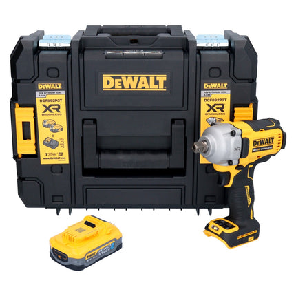 DeWalt DCF 892 NT cordless impact wrench 18 V 813 Nm 1/2" brushless + 1x Powerstack battery 5.0 Ah + TSTAK - without charger