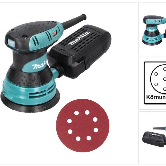 Makita BO 5031 Random orbital sander 300 Watt 125 mm + 50x sandpaper K240