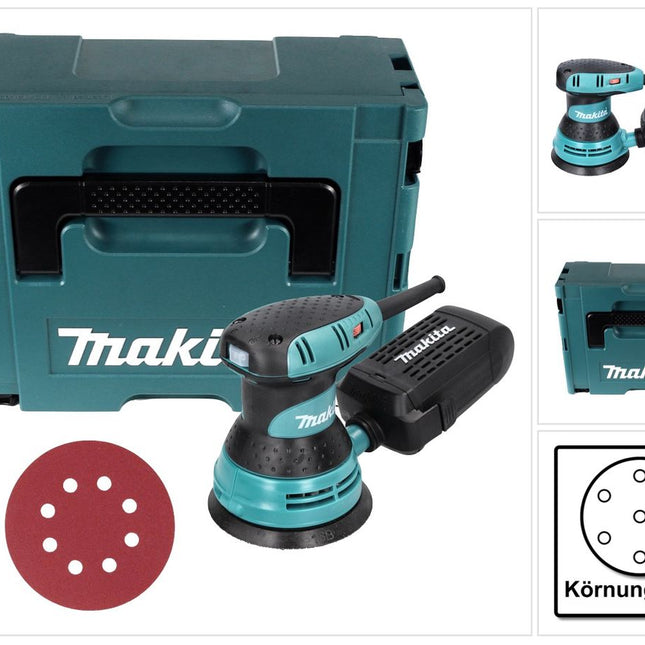 Makita BO 5031 Random orbital sander 300 Watt 125 mm + 50x sandpaper K240 + Makpac