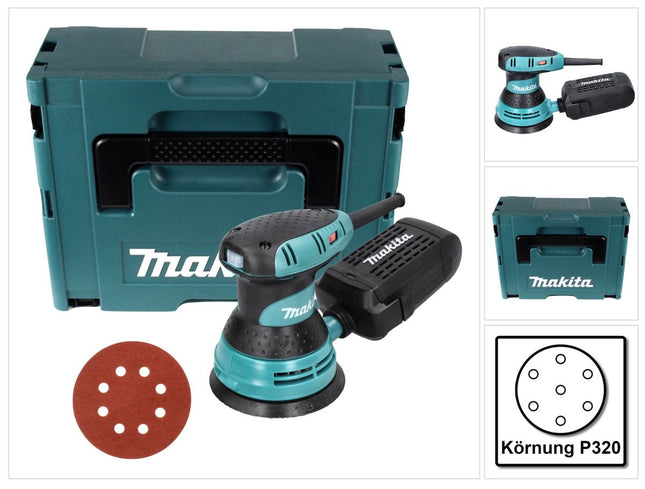 Lijadora rotorbital Makita BO 5031 300 W 125 mm + 50 lijas K320 + Makpac