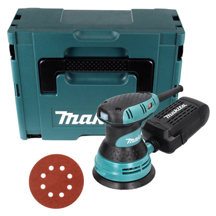 Makita BO 5031 Levigatrice rotorbitale 300 Watt 125 mm + 50x carta abrasiva K320 + Makpac