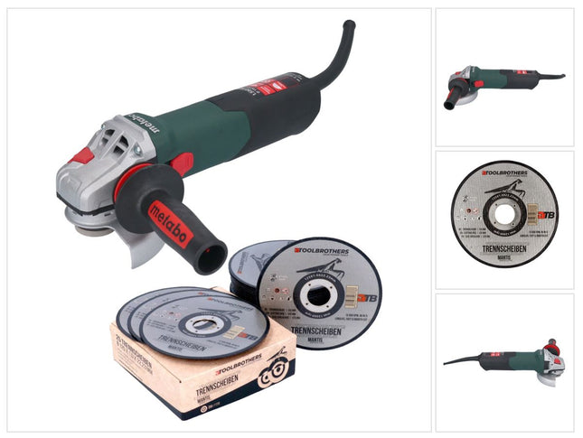 Metabo WE 15-125 Quick Amoladora angular 1550 W 125 mm + 25x Toolbrothers MANTIS Disco de corte