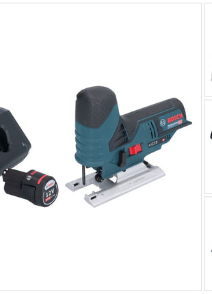 Bosch GST 12V-70 Sierra de calar profesional a batería 12 V 70 mm + 1x batería 2,0 Ah + cargador