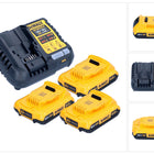 DeWalt DCB 1104 D3 Akku Starter Set 12 V / 18 V 3x Akku 2,0 Ah + DCB 1104 Ladegerät